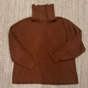 Free People Softly Structured Tunic Sweater in Tobacco